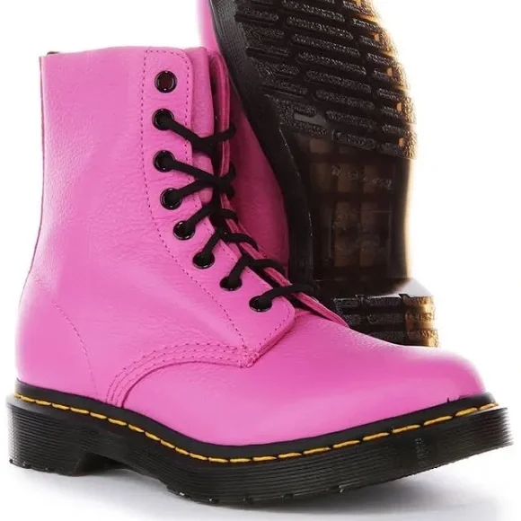 Dr. Martens 1460 Size 8 Pink Pascal Virginia Leather Boots women’s shoes - Picture 5 of 15